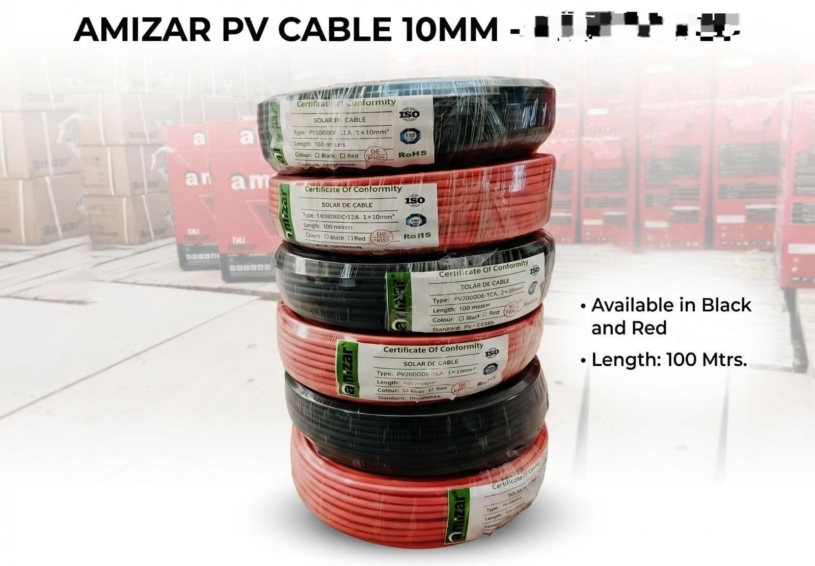 Pv dc solar cable 10mm per meter