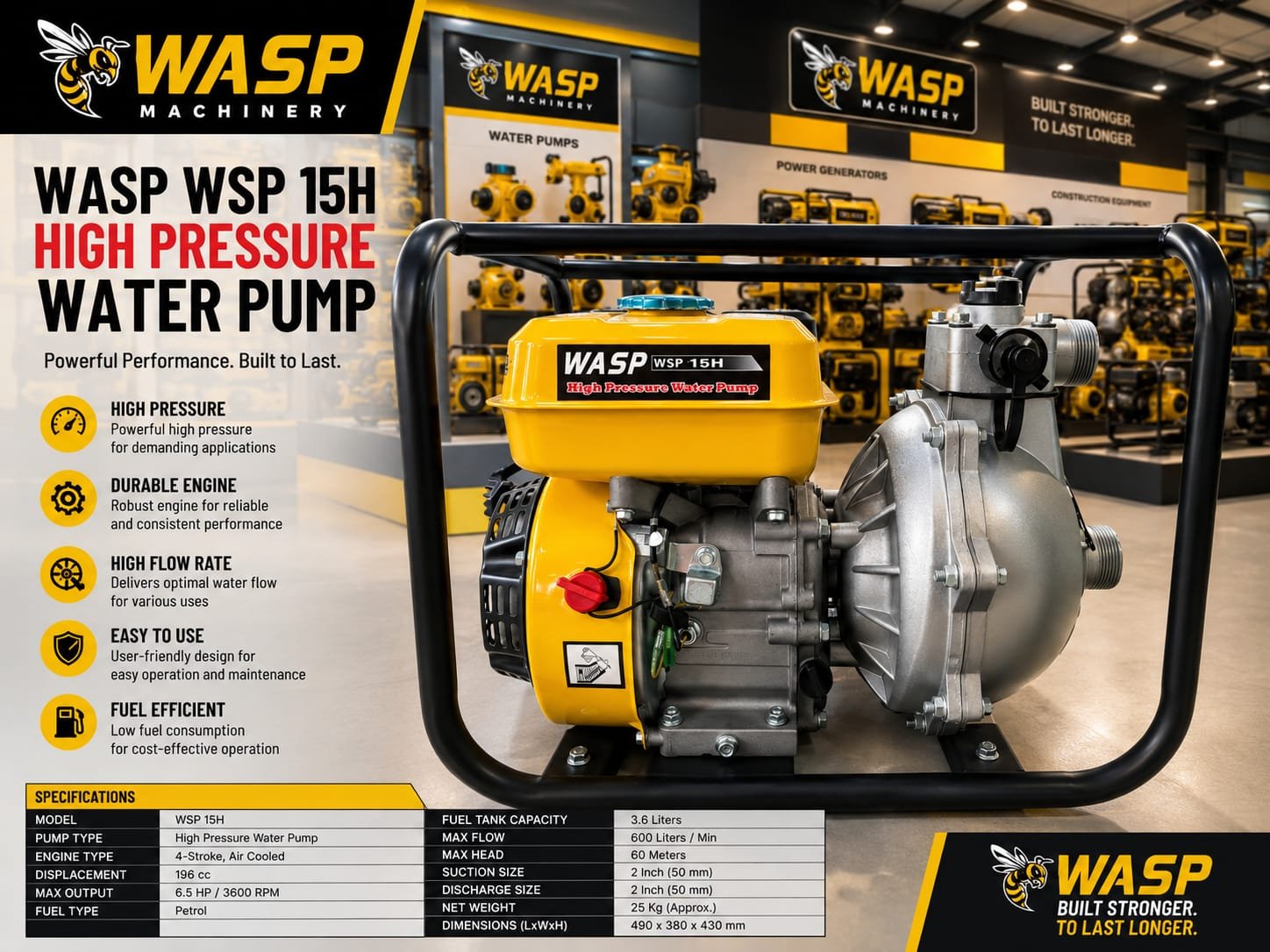WASP AUSTRALIA BRAND HIGH PRESSURE WATER PUMP