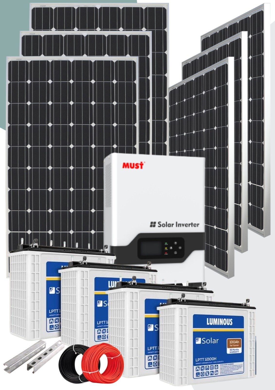 Luminous Tubular 2,400watts solar system kit