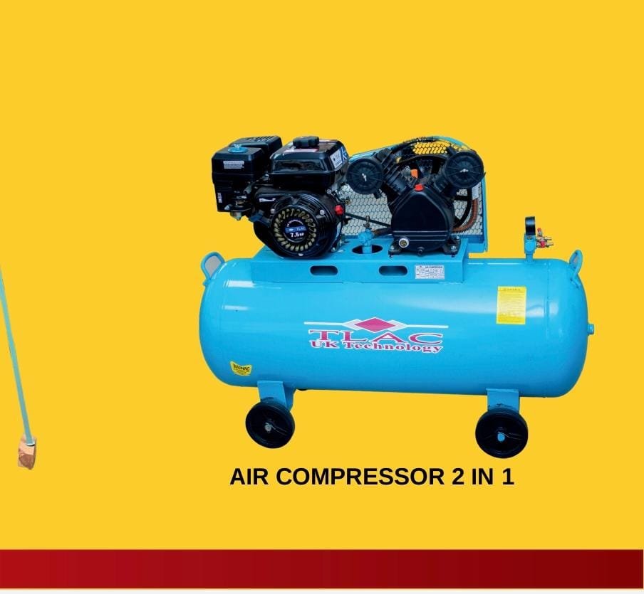 Uk Tlac air compressor 2in1 petrol and electric