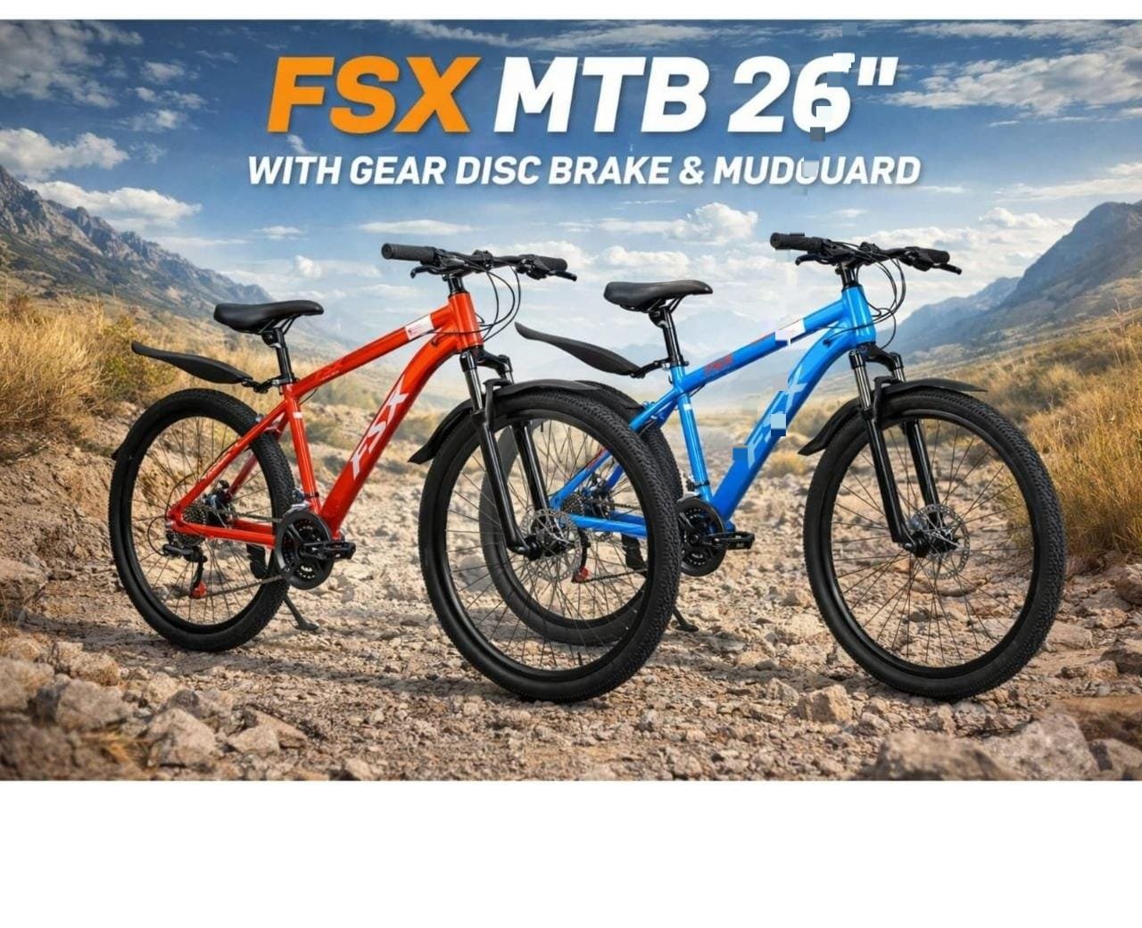 Fsx mountain bike size 26 inch with gear and mudguard