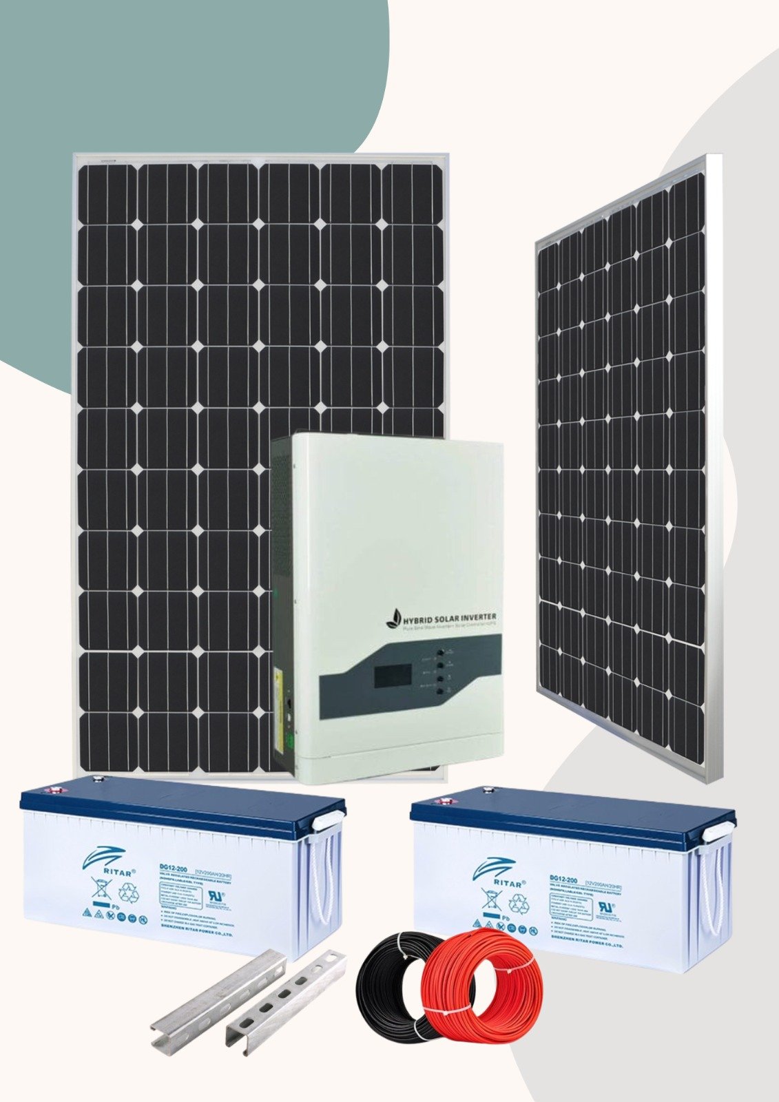 1kw backup solar complete system kit