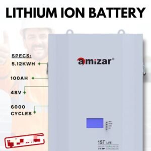 Amizar Lithium Ion Battery 5.12kwh 48v