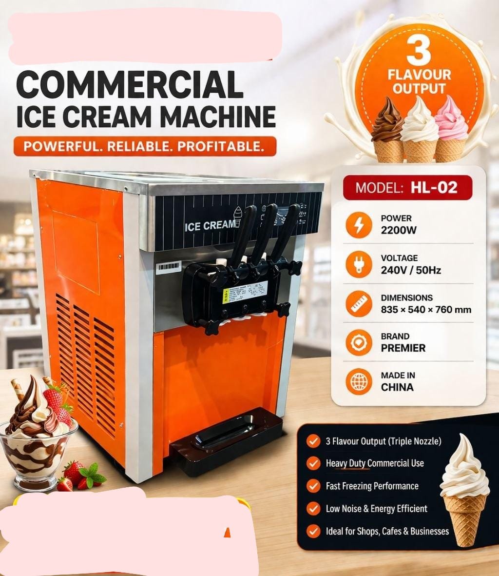 3 flavour Profitable commercial ice cream maker 2200w