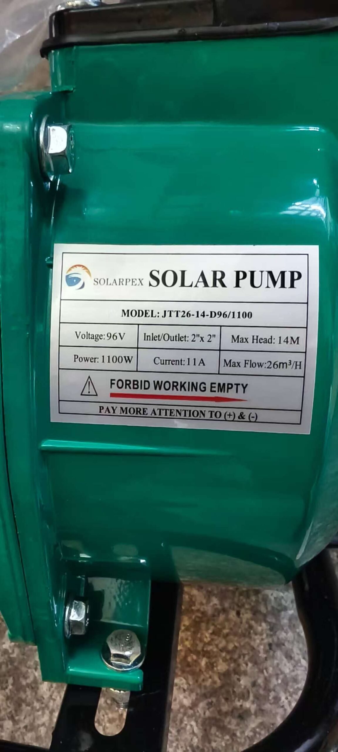 Solarpex solar surface waterpump 2inch 1100watts 96v - Image 2