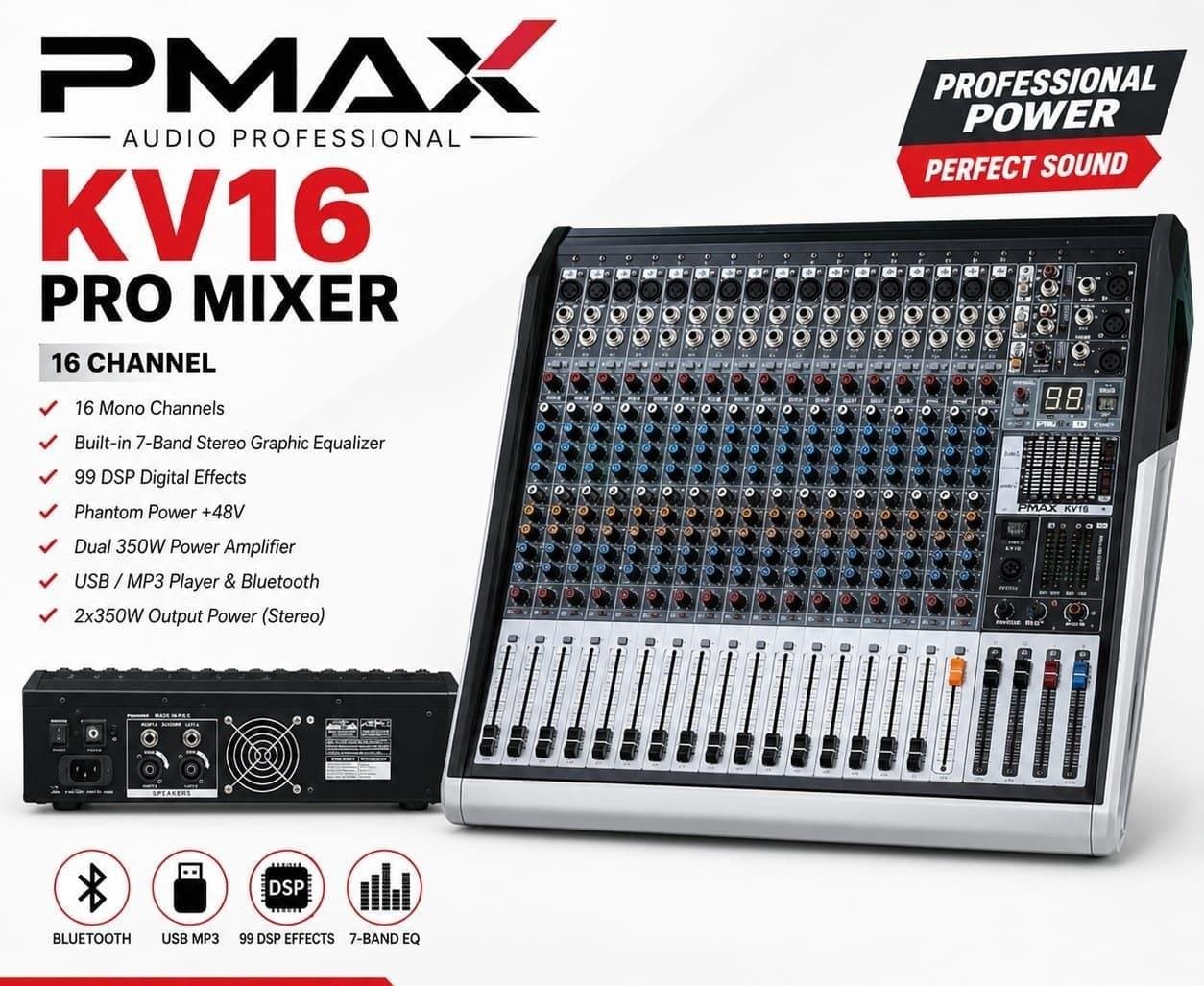 Pmax kv16 pro audio mixer 16channel