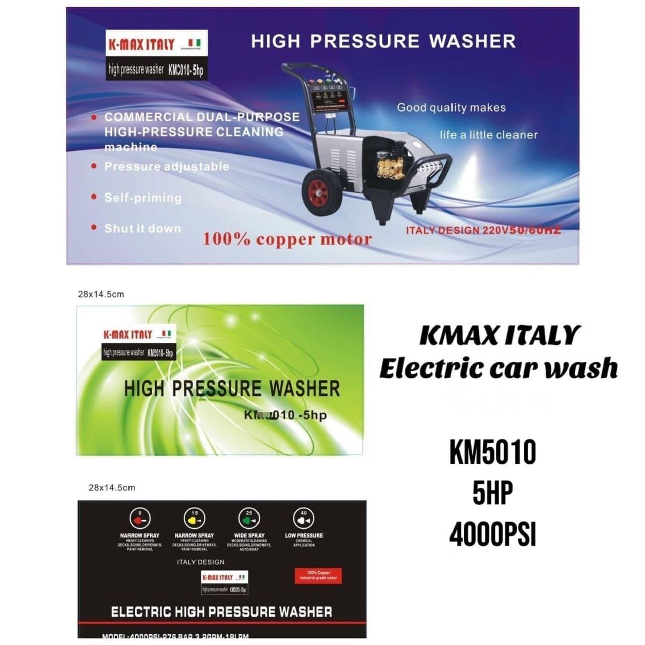 Kmax italy electric car wash machine 4000psi 5hp km5010