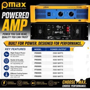 Pmax powered amplifier 7500watts P7500s