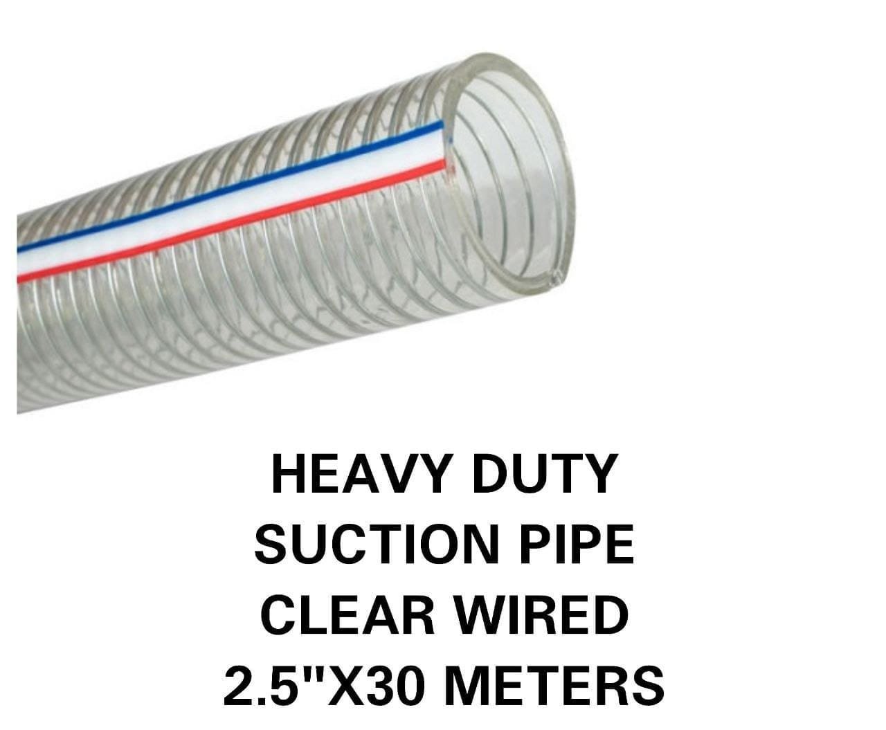 2.5inch 30mtrs suction pipe clear with wire