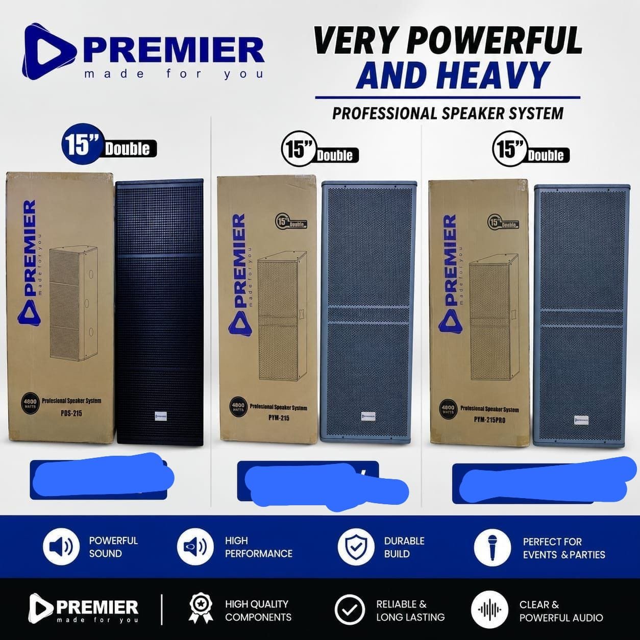 Premier heavy duty Full range 15inch double speaker system