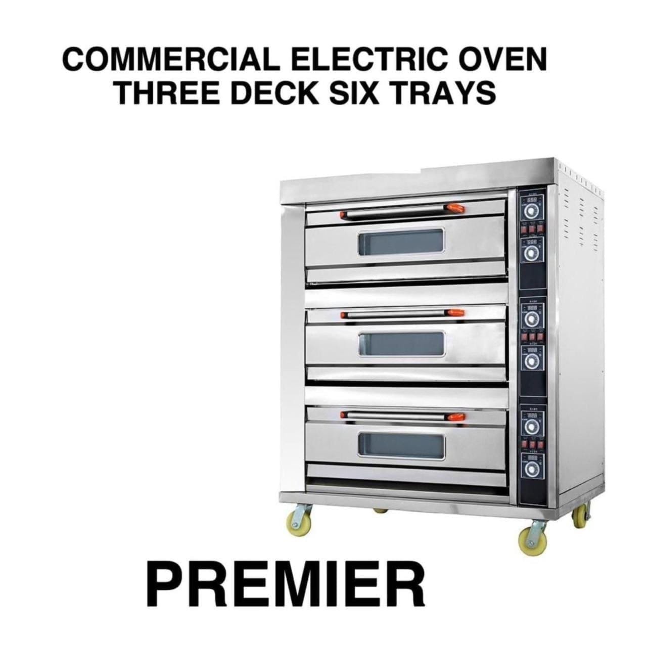 Premier commercial electric oven three deck six tray