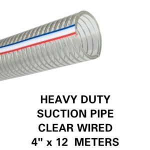 Clear wired Heavy duty suction pipe 4inch 12mtrs