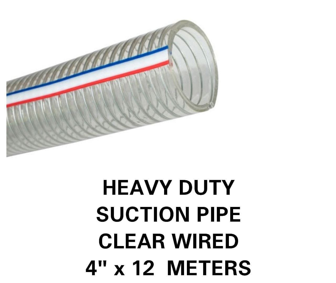 Clear wired Heavy duty suction pipe 4inch 12mtrs