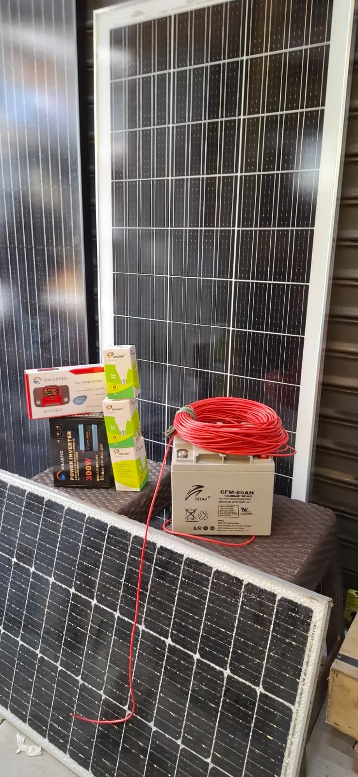 Complete 200watts Solar system package with 100ah battery - Image 2