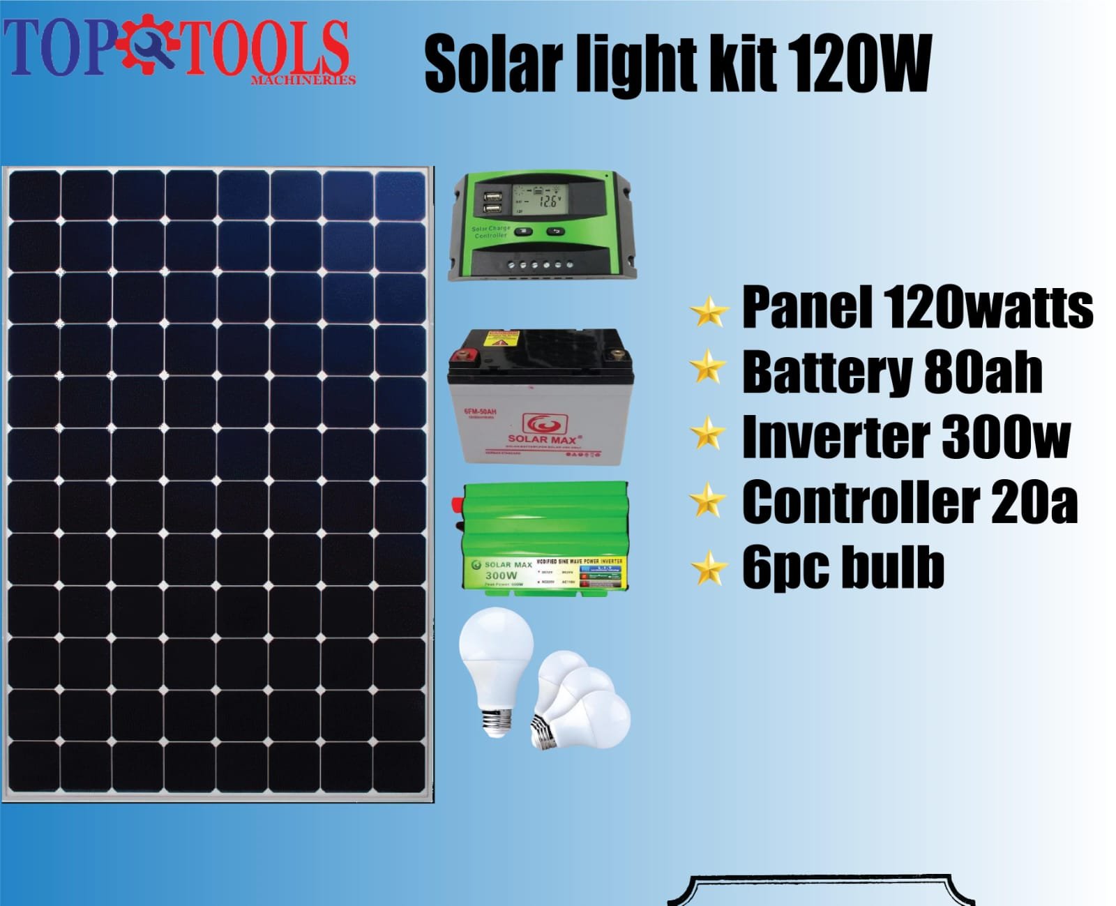 120watts Solar light system kit