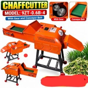Chaff cutter with gear and conveyor belt 600kgs/hr