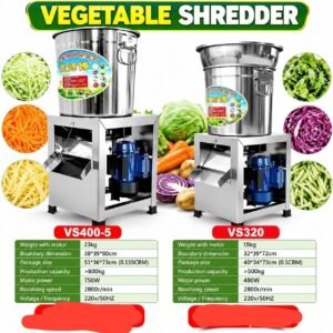 Vs320 vegetable shredder 500kgs/hr