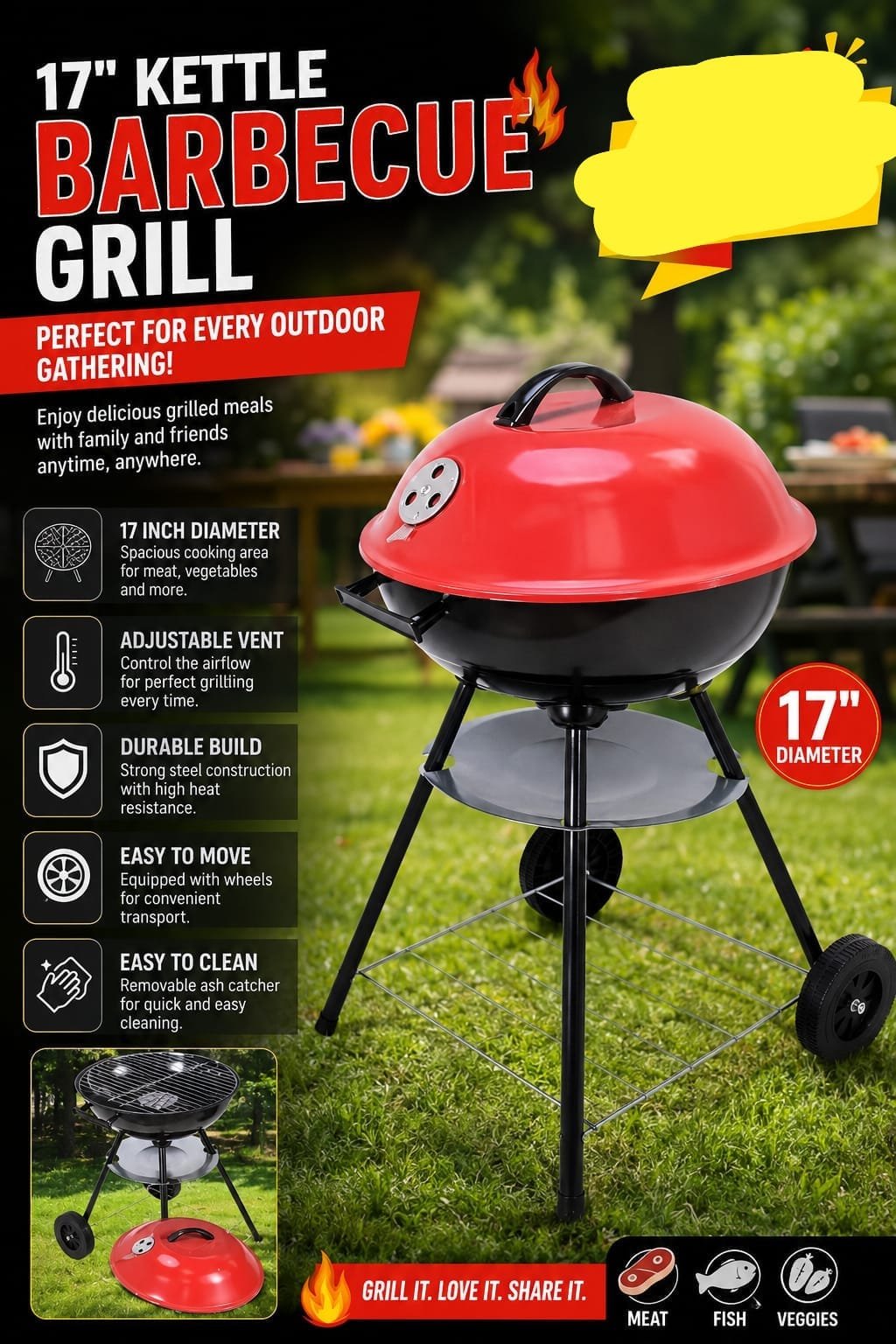 17inch kettle barbecue grill