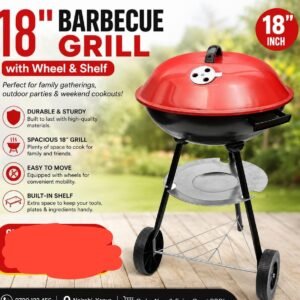18inch barbecue grill with wheel and shelf