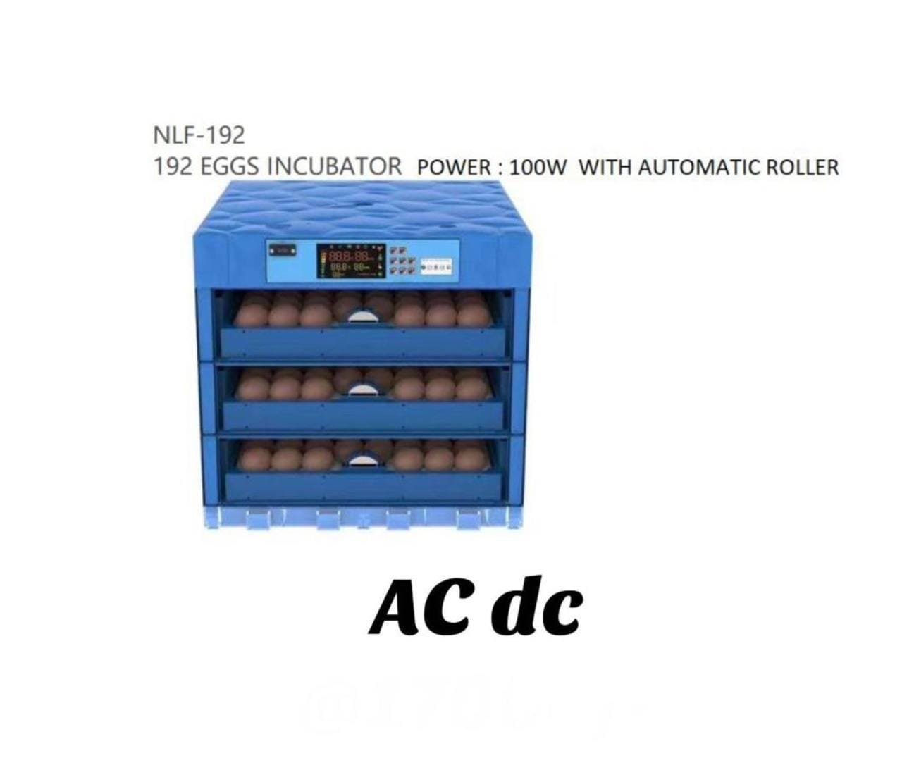 Ac dc 192eggs incubator 100watts with automatic roller