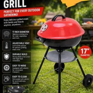 Adjustable 17inch barbecue grill
