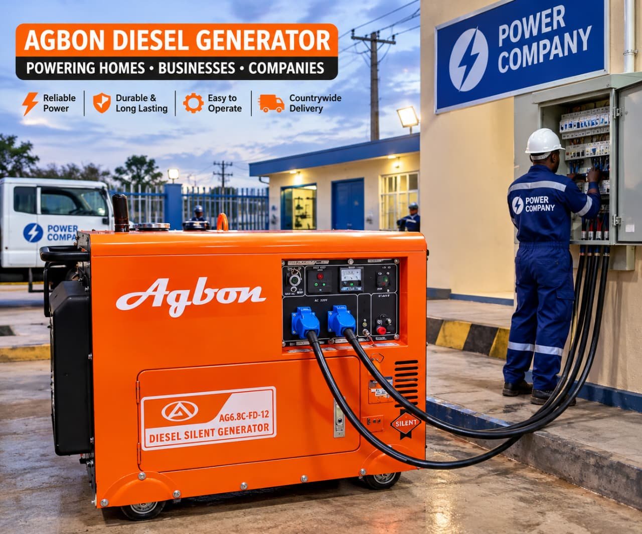 Agbon diesel generator 10kva single phase