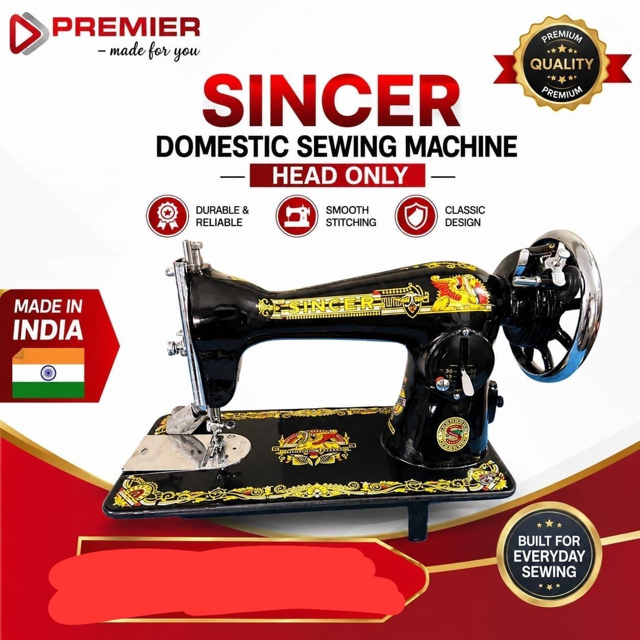 India Sincer domestic sewing machine head