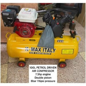 K-max italy 100ltr petrol air compressor 7.5hp 8bar