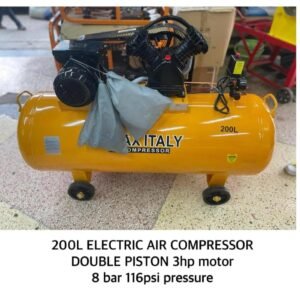 Kmax 200ltr electric air compressor double piston 3hp 8bar