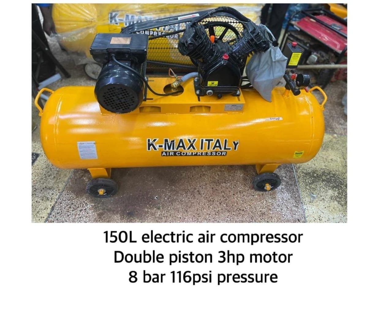 Kmax italy electric air compressor double piston 3hp 8bar