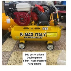 Kmax petrol driven double piston 50ltrs 8bar 7.5hp