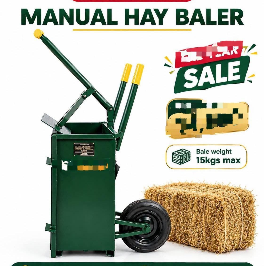 Manual hay baler 15kgs