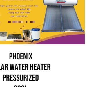 Phoenix dc solar water heater pressurized 300ltrs flat panel