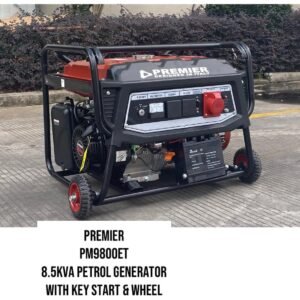 Pm9800et Premier petrol generator 8.5kva with keystart and wheels