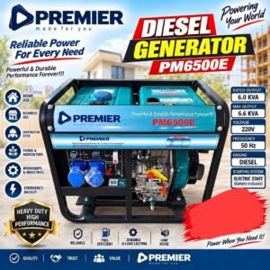 Premier open type diesel generator pm6500e 6.6kva
