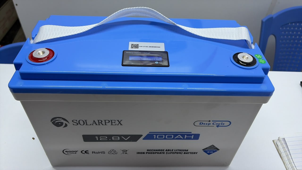 Solarpex rechargeable lithium iron phosphate LiFePo4 battery 100ah 12.8v