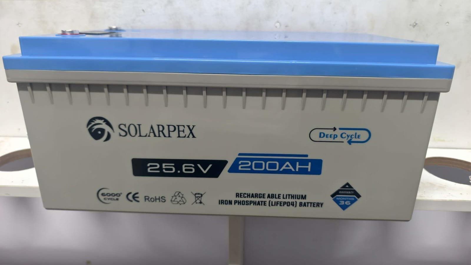 Solarpex rechargeable lithium iron phosphate LiFePo4 battery 200ah 25.6v
